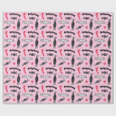 Roze Scandinavische Snoep Bonbon Kerstmis Cadeaupapier (Vlak)