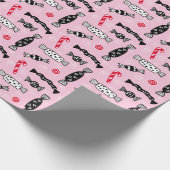Roze Scandinavische Snoep Bonbon Kerstmis Cadeaupapier (Hoek)