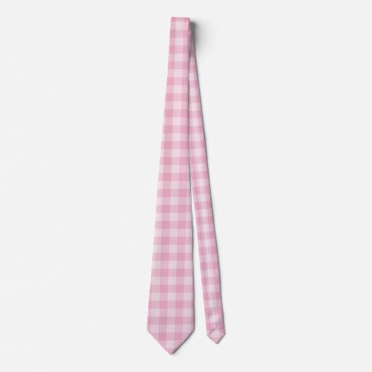 Roze schaakbordpatroon stropdas (Voorkant)