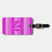 Roze schaal RF Tritone Monogram Bagagelabel (Voorkant horizontaal)
