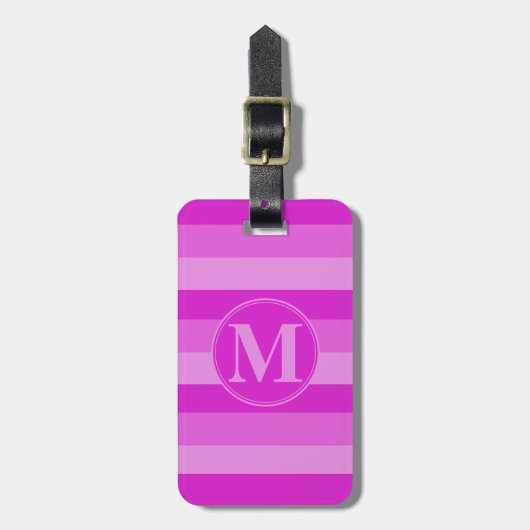 Roze schaal RF Tritone Monogram Bagagelabel (Voorkant verticaal)