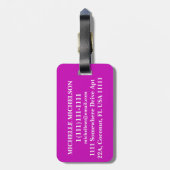 Roze schaal RF Tritone Monogram Bagagelabel (Achterkant verticaal)