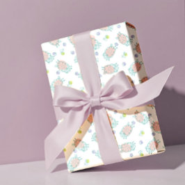 Roze schaap met bloemen & bessen - Leuke patroon Cadeaupapier