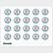Roze Schaap, <YOUR TEXT> Ronde Sticker (Vel)
