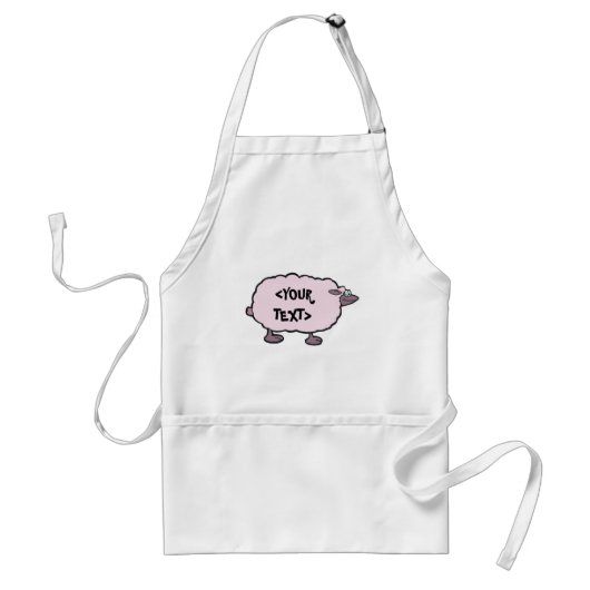 Roze Schaap, <YOUR TEXT> Standaard Schort (Voorkant)