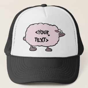 Roze Schaap, <YOUR TEXT> Trucker Pet