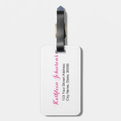 Roze schaar bagagelabel (Achterkant verticaal)