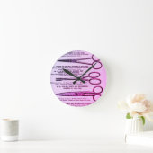 Roze  schaar omkeren ronde klok (Huis)