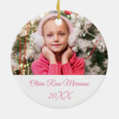 Roze Schaats Girl Keramisch Ornament (Achterkant)