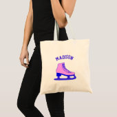 Roze schaats ijshockey kinderen tote bag (Voorkant (product))