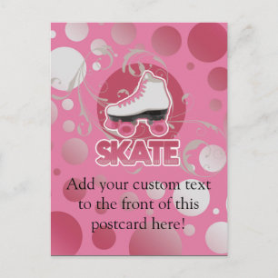 Roze Schaats met roze zwembril, Skin Briefkaart