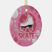 Roze Schaats met roze zwembril, Skin Keramisch Ornament (Rechts)