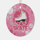 Roze Schaats met roze zwembril, Skin Keramisch Ornament (Links)