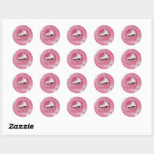 Roze Schaats met roze zwembril, Skin Ronde Sticker (Vel)