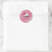 Roze Schaats met roze zwembril, Skin Ronde Sticker (Tas)