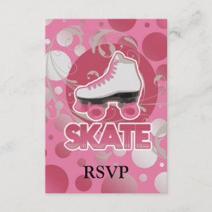 Roze Schaats met roze zwembril, Skin RSVP Kaartje