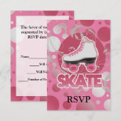 Roze Schaats met roze zwembril, Skin RSVP Kaartje (Voorkant / Achterkant)