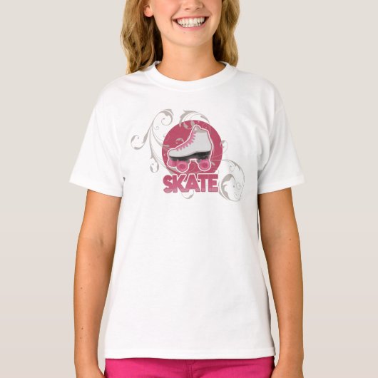 Roze Schaats met roze zwembril, Skin T-shirt (Voorkant)