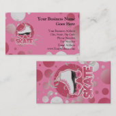Roze Schaats met roze zwembril, Skin Visitekaartje (Voorkant / Achterkant)