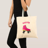 Roze Schaats Roller Schaatsen Kinderen Tote Bag (Voorkant (product))