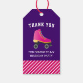 Roze Schaats Roller Skating Birthday Party Favor Cadeaulabel (Voorkant)