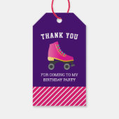 Roze Schaats Roller Skating Birthday Party Favor Cadeaulabel (Achterkant)