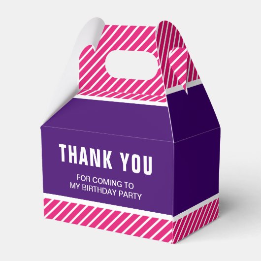 Roze Schaats Rolschaatsen Verjaardagsfeest Bedankdoosjes (Achterkant)