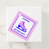 Roze Schaats Schaatsen Verjaardagsfeest Bedankjes Labels (In situ)