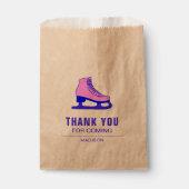 Roze Schaats Schaatsen Verjaardagsfeest Bedankzakje (Voorkant)