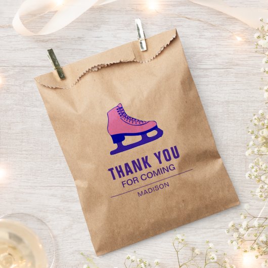 Roze Schaats Schaatsen Verjaardagsfeest Bedankzakje (Geknipt)