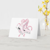 Roze Schaatsen Kaart (Gele Bloem)