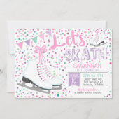Roze schaatsen Meisjesijsschaatsen Kaart (Voorkant)