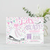 Roze schaatsen Meisjesijsschaatsen Kaart (Staand voorkant)