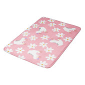 Roze Schaatsen van Roller Floral Girl Skater Gift Badmat (Gekanteld)