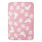 Roze Schaatsen van Roller Floral Girl Skater Gift Badmat (Voorkant Verticaal)