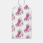 Roze Schaatsen Verjaardag Cadeaulabel (Achterkant)