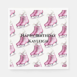 Roze Schaatsen Verjaardag Servet