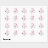 Roze Schaatsen Vierkante Sticker (Vel)