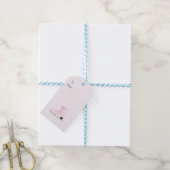 Roze Schaatsen Winter Cadeaulabel (Met Touw)