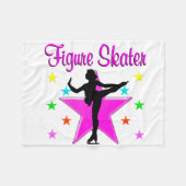  ROZE SCHAATSER FLEECE DEKEN (Voorkant (Horizontaal))