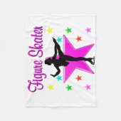  ROZE SCHAATSER FLEECE DEKEN (Voorkant)