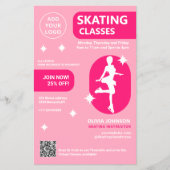 Roze Schaatslessen Flyer (Voorkant)
