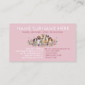 Roze Schaduw Hond Grooming Walking Sitting Visitekaartje (Achterkant)