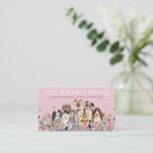 Roze Schaduw Hond Grooming Walking Sitting Visitekaartje (Staand voorkant)