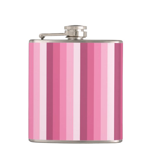 Roze schaduw strepen heupfles (Voorkant)