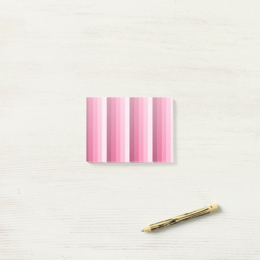Roze schaduw strepen post-it® notes (Op bureau)