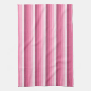 Roze schaduw strepen theedoek
