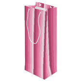 Roze schaduw strepen wijn cadeautas (Achterkant Gekanteld)