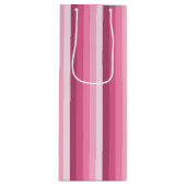 Roze schaduw strepen wijn cadeautas (Voorkant)