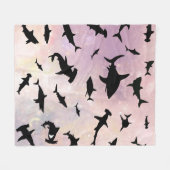 Roze schaduw vis haai op gradiënt melkwegstelsel R Fleece Deken (Voorkant (Horizontaal))